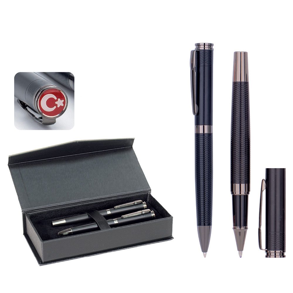 Roller ve Tükenmez Kalem Seti - Siyah