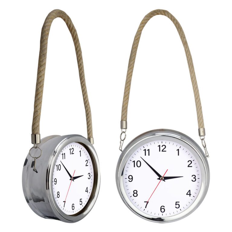 Krom Duvar Saati - Beyaz