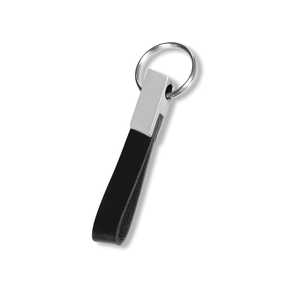 Metal Başlıklı Termoderi Anahtarlık - Siyah