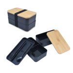 Bambu Kapaklı Plastik Yemek Kutusu - Bambu