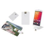 32 GB OTG Özellikli Kartvizit USB Bellek - Beyaz / 32 GB