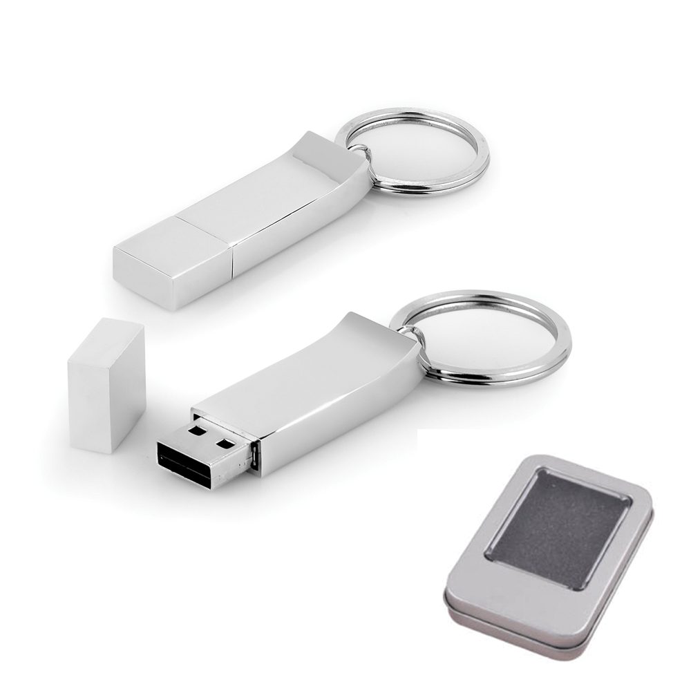 8 GB Metal Anahtarlık USB Bellek - Gümüş / 8 GB