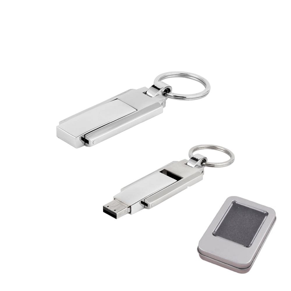 16 GB Metal Anahtarlık USB Bellek - Gümüş / 16 GB