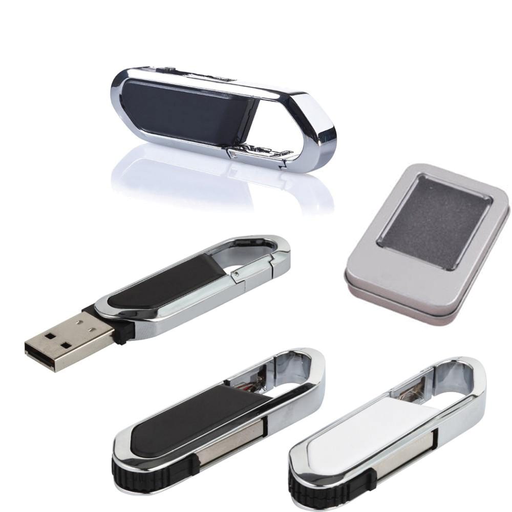 16 GB Metal Plastik Anahtarlık USB Bellek - Beyaz / 16 GB