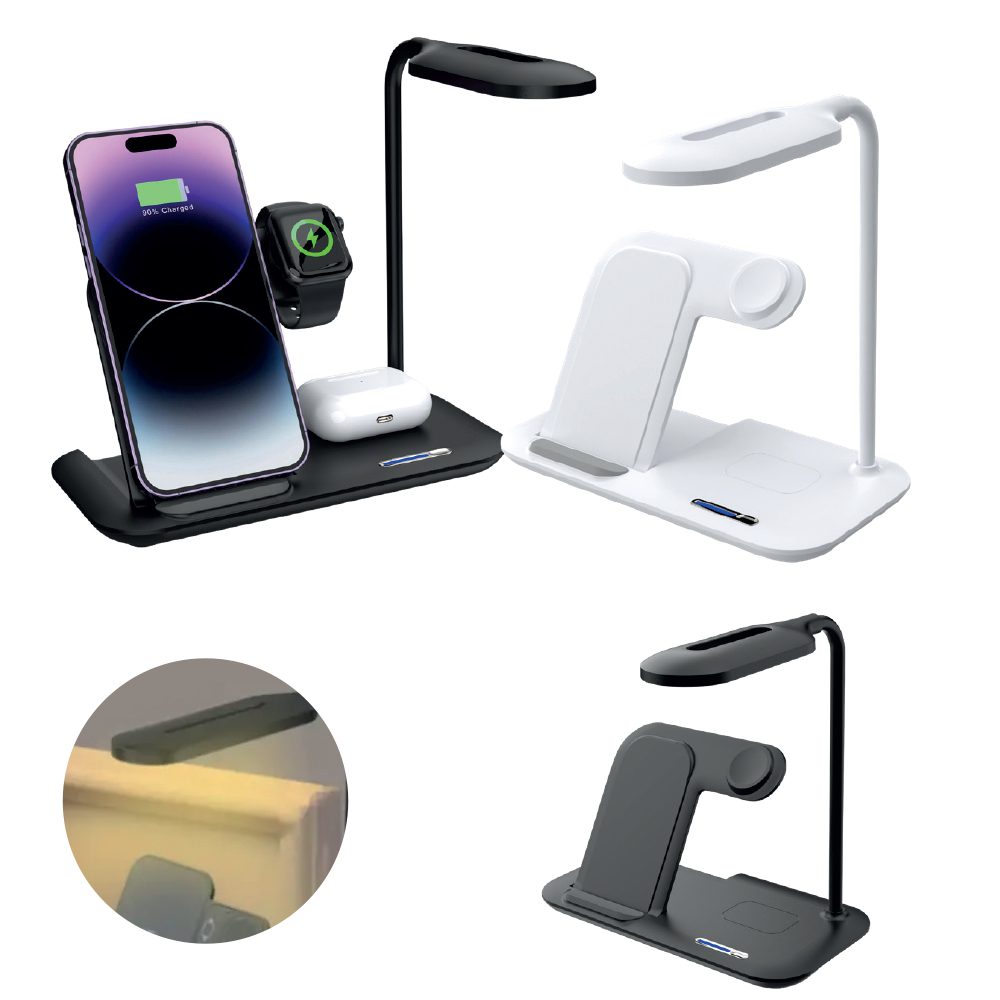 Kablosuz Şarj Özellikli Masa Lambası - Siyah